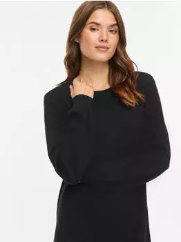 Vila VIRIL L/S Volume Sleeve Knit Dress-NOOS Strickkleid Regular Fit (49158233) schwarz