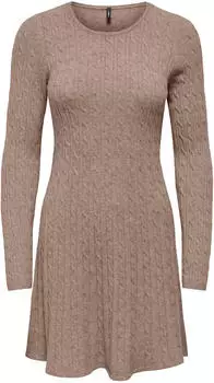 Only ONLIBI LS O-NECK CABLE DRESS CC KNT Strickkleid Regular Fit (52409761) mocha meringue