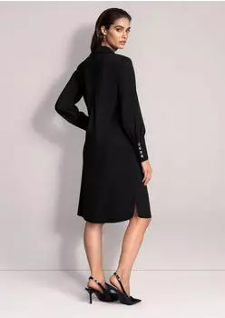 Madeleine Jerseykleid mit Stehkragen Midil&auml;nge (66361249) schwarz
