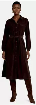 Zero Cordkleid mit Bindegürtel und Knopfleiste (77143939) schwarz coffee