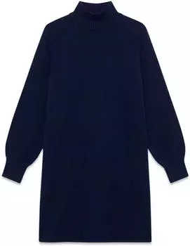 Vero Moda VMLUNA LS Highneck Strickkleid (30513423) navy blazer