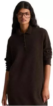 Marc O'Polo Polo-Strickkleid Oversize (509511867033) braun