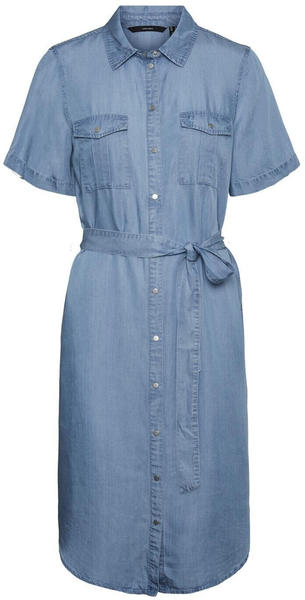 Vero Moda Vmsilja Ss Short Shirt Dress Ga Noos (10251330) light blue denim