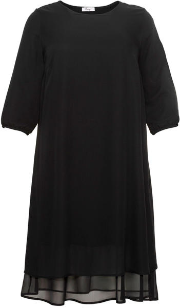 Sheego Kleid im Lagenlook mit Chiffon (5E855-20X) schwarz