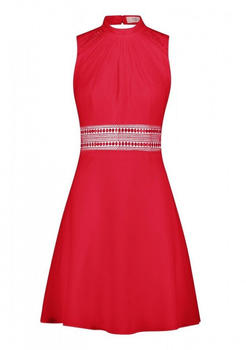 Vera Mont Kleid Kurz ohne Arm mit Spitzenbesatz rot