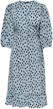 Only Olivia Wrap Mini Dress (15253350) blue fog/aop uneven dot