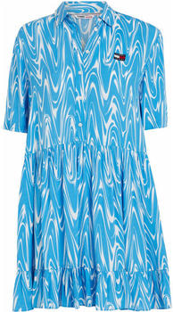 Tommy Hilfiger Swirl Print Shirt Dress (DW0DW15176) blue psychedelic print