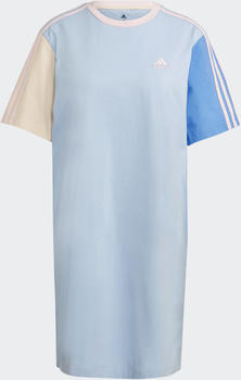 Adidas Essentials 3-Stripes Single Jersey Boyfriend T-Shirt Dress blue dawn/blue fusion/wonder quartz/clear pink
