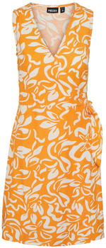 Pieces PCLARISA SL SHORT WRAP LINEN DRESS (17139689-4247535) flame orange