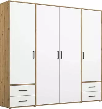 Rauch Voyager 187x194cm mit Schubladen alpinweiß/artisan-eiche