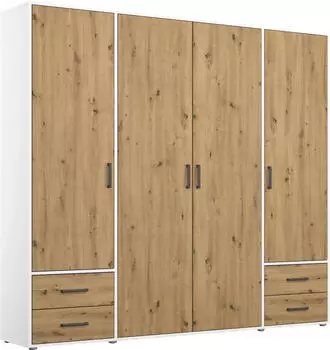 Rauch Voyager 187x194cm mit Schubladen artisan-eiche/alpinweiß
