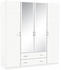 QUARTIER Kleiderschrank C.A.P.A 181 x 197 x 54 cm Nachbildung alpinweiß - mit 4 Drehtüren und 2 Schubkästen