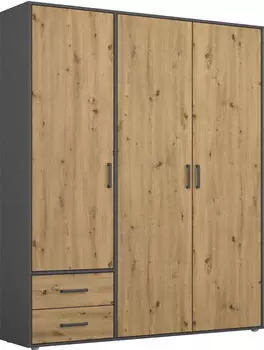 Rauch Voyager 140x194cm mit Schubladen artisan-eiche/grau-metallic