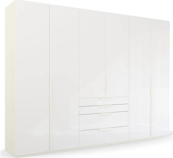Rauch Orange Purisma 301x223cm mit 4 Schubladen alpinweiß/Glas kristallweiß