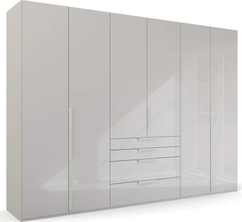 Rauch Orange Purisma 301x223cm mit 4 Schubladen seidengrau/Glas seidengrau