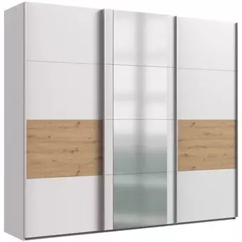 Wimex Barmbek 270x236cm wei&szlig;/artisan-eiche/Spiegel