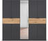 Rauch Ticao 9-türig 226x210cm mit Schubladen und Spiegel grau-metallic/artisan oak