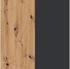 Rauch Ticao 9-türig 226x210cm mit Schubladen und Spiegel grau-metallic/artisan oak