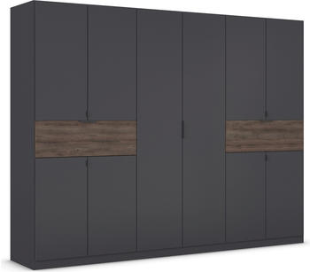 Rauch Ticao 10-türig 271x210cm mit Schubladen grau-metallic/atlantic oak dunkel