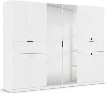 Rauch Ticao 10-türig 271x210cm mit Schubladen und Spiegeln alpin-weiß