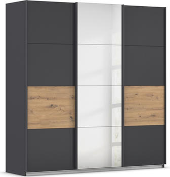 Rauch Cortona 203x210cm mit Spiegel graumetallic/artisaneiche
