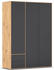 mit 2 Schubladen graumetallic/artisaneiche