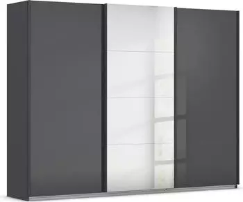 Rauch Agordo 3-t&uuml;rig 271x210cm mit Spiegel grau-metallic/Glas basalt