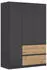 Rauch Costa 3-türig 136x197cm mit Schubladen grau-metallic/eiche artisan