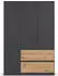 Rauch Costa 3-türig 136x197cm mit Schubladen grau-metallic/eiche artisan