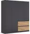 Rauch Costa 4-türig 181x197cm mit Schubladen grau-metallic/eiche artisan