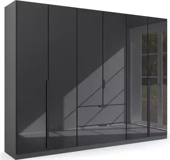 Rauch Modern by Quadra Spin 271x210cm mit Schubladen grau-metallic/Glas basalt