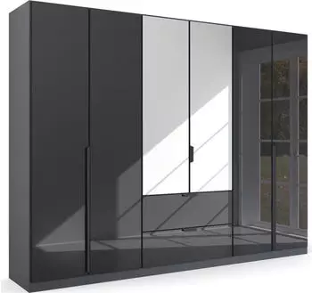 Rauch Modern by Quadra Spin 271x210cm mit Spiegel und Schubladen grau-metallic/Glas basalt