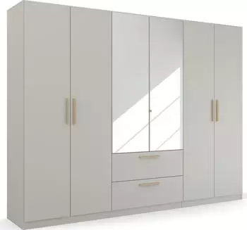 Rauch Skandi by Quadra Spin 6-t&uuml;rig 271x210cm mit Spiegeln und Schubladen seidengrau