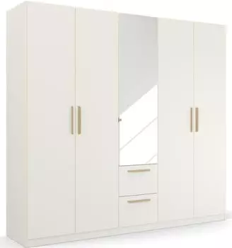 Rauch Skandi by Quadra Spin 226x210cm mit 2 Schubladen und Spiegel alpinwei&szlig;