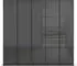 Rauch Monostar 5-türig 226x210cm mit Schubladen grau-metallic/Glas basalt