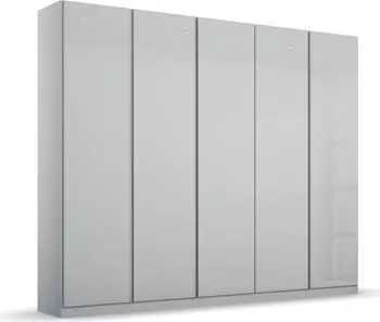 Rauch Monostar 5-t&uuml;rig 226x210cm mit Schubladen seidengrau/Glas seidengrau