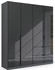 mit 2 Schubladen graumetallic/Glas basalt