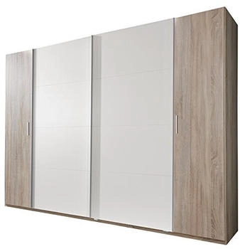 Wimex Lotto 315x210x65cm Eiche s&auml;gerau-Nb. / Schwebet&uuml;renfront alpinwei&szlig; (479787)