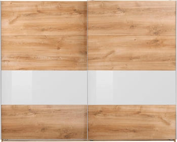Wimex Bramfeld 270x236cm plankeneiche/Wei&szlig;glas