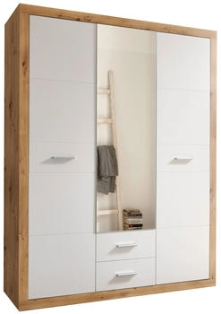 Stella Trading Stone Drehtürenschrank mit Spiegeltür, Artisan Eiche/Weiß (58-732-T2)