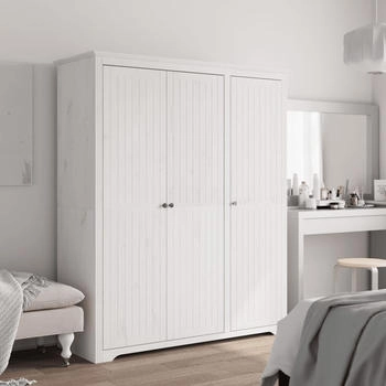 vidaXL Kleiderschrank BODO Weiß Massivholz Kiefer (355062)