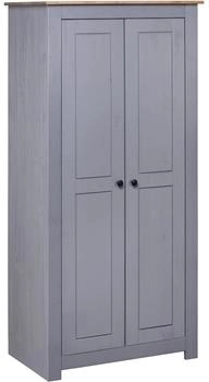 vidaXL Kleiderschrank Grau 80x50x171,5 cm Kiefernholz Panama (282665)
