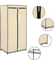 vidaXL Kleiderschrank Creme 75&times;50&times;160 cm