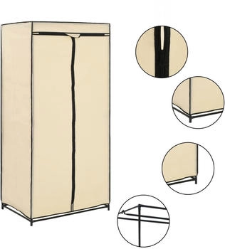 vidaXL Kleiderschrank Creme 75×50×160 cm (282439)