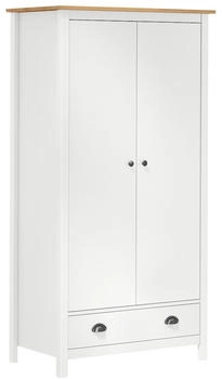 vidaXL Kleiderschrank mit 2 Türen Hill Weiß 89x50x170 cm Kiefernholz (288950)