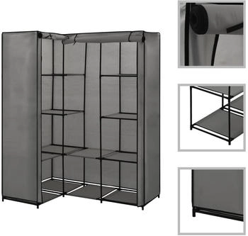 vidaXL Eckkleiderschrank Grau 130 x 87 x 169 cm (282452)