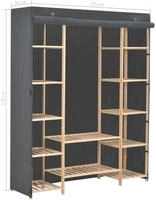 vidaXL Kleiderschrank Grau 135 x 40 x 170 cm Stoff