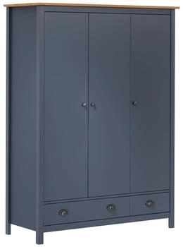 vidaXL Kleiderschrank mit 3 Türen Hill Grau 127x50x170 cm Kiefernholz (288953)