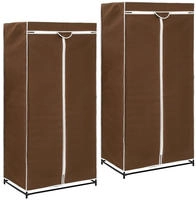 vidaXL Kleiderschr&auml;nke 2 Stk. Braun 75&times;50&times;160 cm