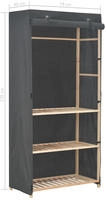 vidaXL 3-stufiger Kleiderschrank Grau 79 x 40 x 170 cm Stoff